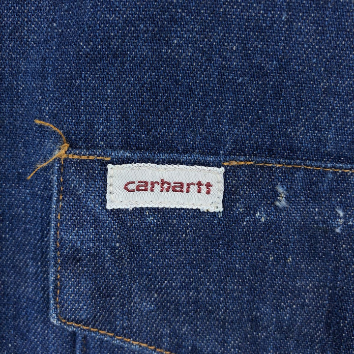 80s-90'S Carhartt Long-Sleeve Denim Western Shirt, Men's Size XL (Vintage) unclear blue type Vintage Second Hand