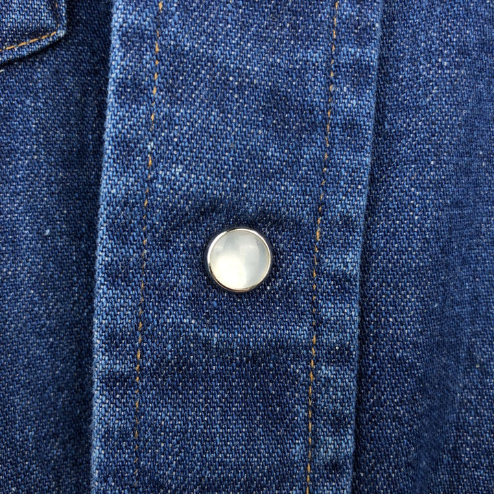 80s-90'S Carhartt Long-Sleeve Denim Western Shirt, Men's Size XL (Vintage) unclear blue type Vintage Second Hand
