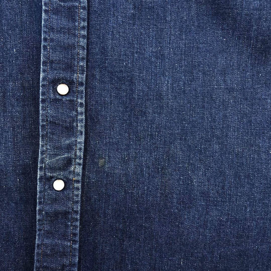 80s-90'S Carhartt Long-Sleeve Denim Western Shirt, Men's Size XL (Vintage) unclear blue type Vintage Second Hand