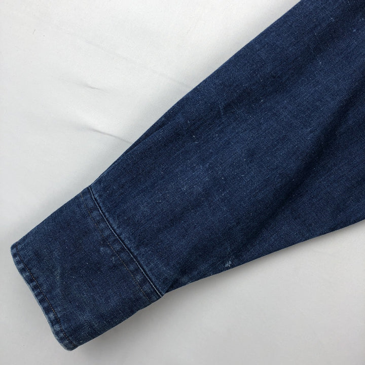 80s-90'S Carhartt Long-Sleeve Denim Western Shirt, Men's Size XL (Vintage) unclear blue type Vintage Second Hand