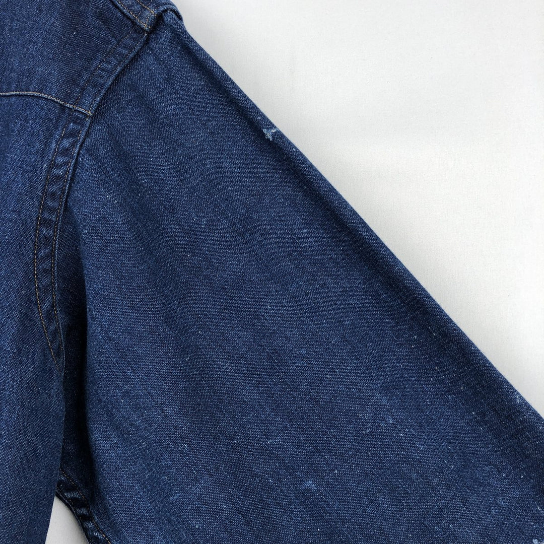 80s-90'S Carhartt Long-Sleeve Denim Western Shirt, Men's Size XL (Vintage) unclear blue type Vintage Second Hand