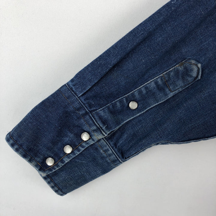 80s-90'S Carhartt Long-Sleeve Denim Western Shirt, Men's Size XL (Vintage) unclear blue type Vintage Second Hand