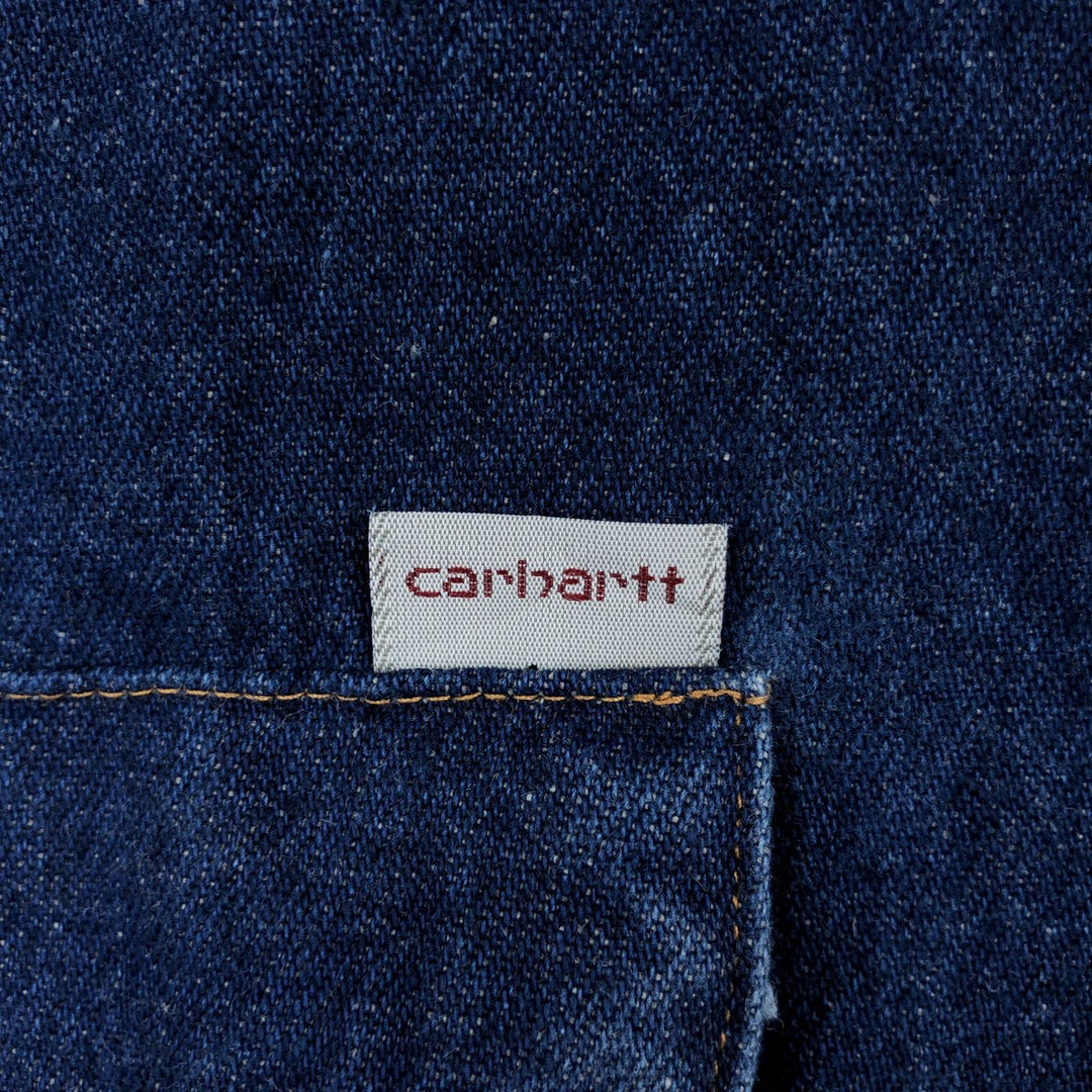 80s-90'S Carhartt Long-Sleeve Denim Western Shirt, Men's Size XL (Vintage) unclear blue type Vintage Second Hand