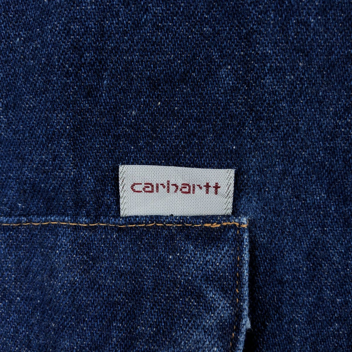80s-90'S Carhartt Long-Sleeve Denim Western Shirt, Men's Size XL (Vintage) unclear blue type Vintage Second Hand