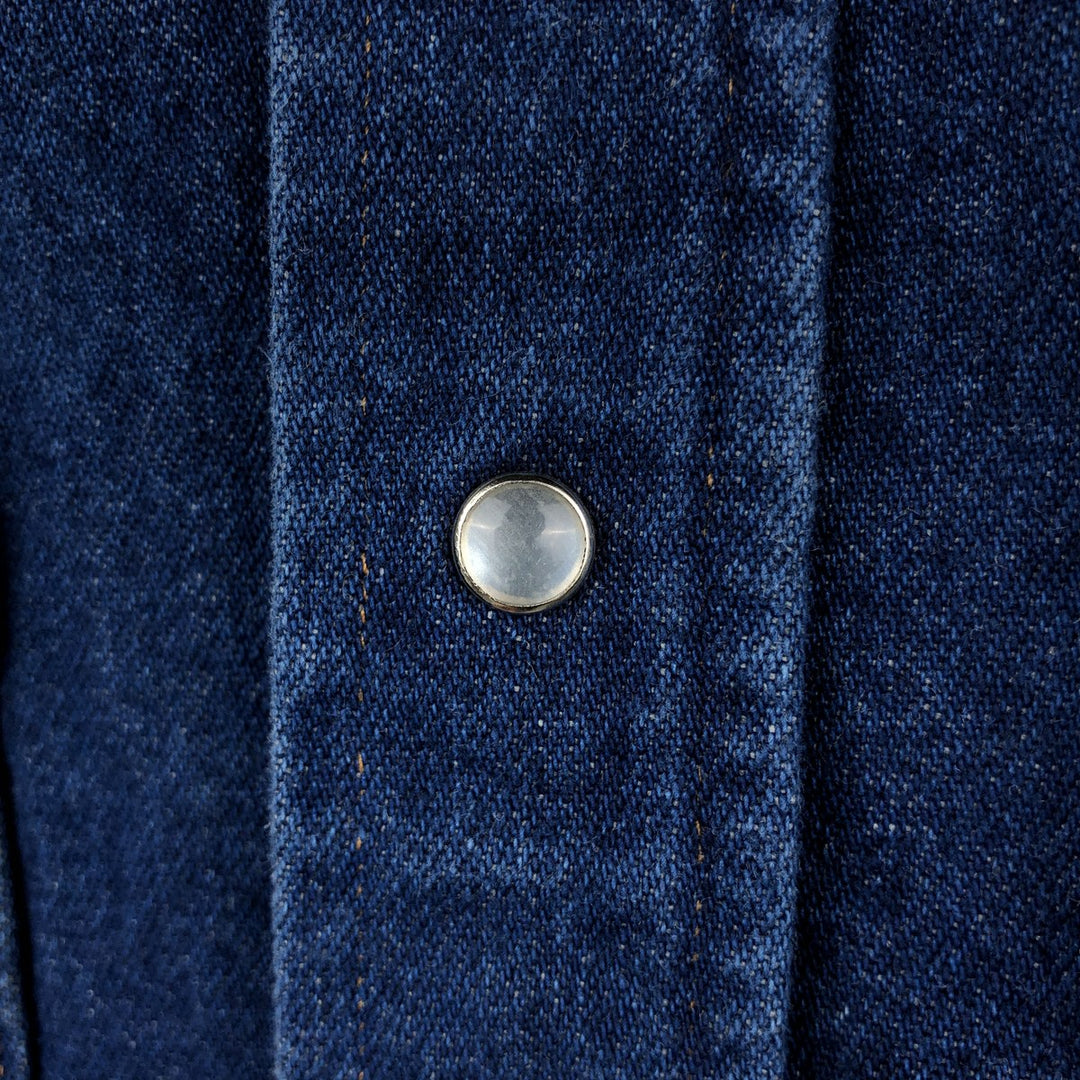 80s-90'S Carhartt Long-Sleeve Denim Western Shirt, Men's Size XL (Vintage) unclear blue type Vintage Second Hand