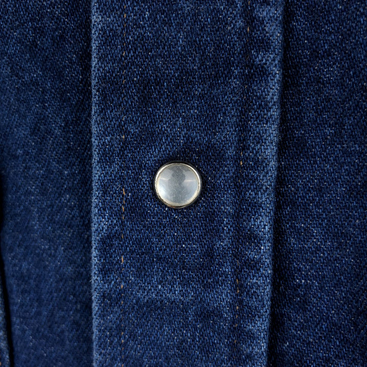 80s-90'S Carhartt Long-Sleeve Denim Western Shirt, Men's Size XL (Vintage) unclear blue type Vintage Second Hand