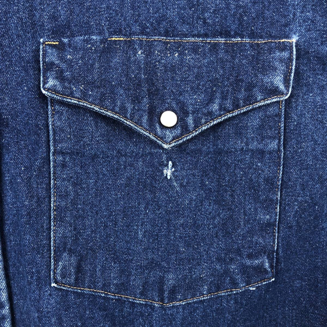 80s-90'S Carhartt Long-Sleeve Denim Western Shirt, Men's Size XL (Vintage) unclear blue type Vintage Second Hand