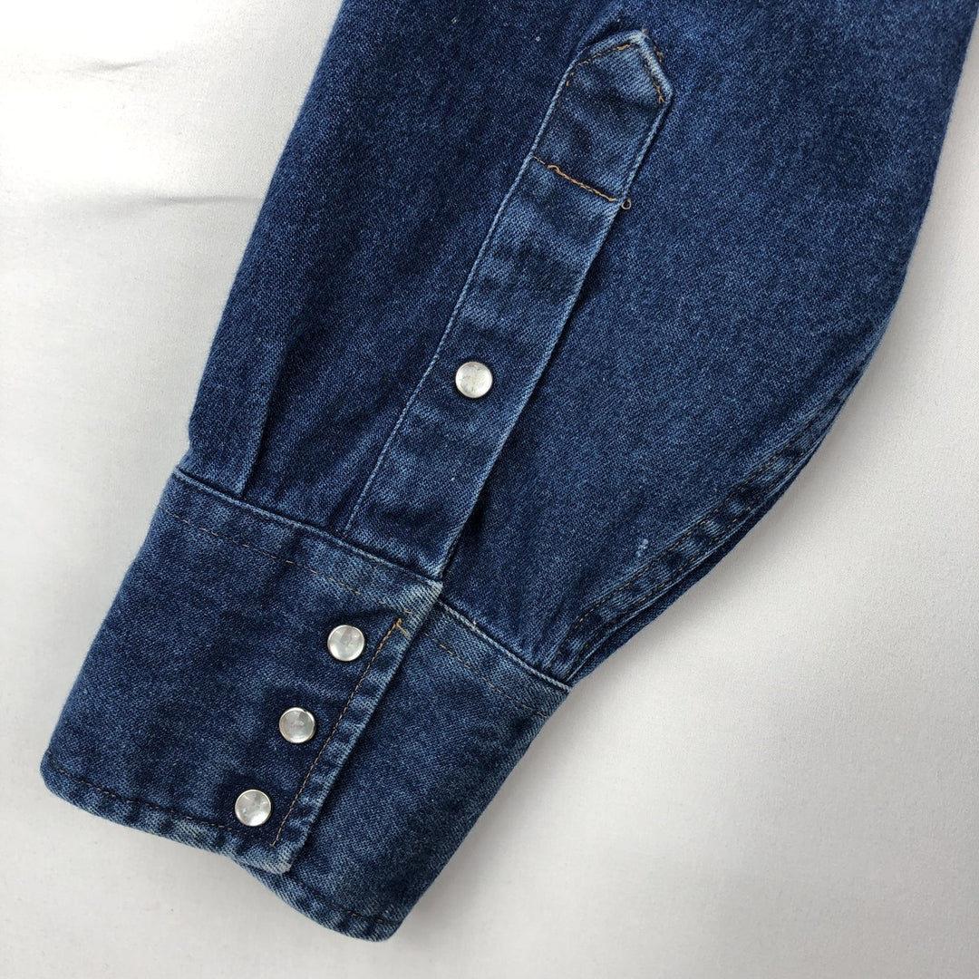 80s-90'S Carhartt Long-Sleeve Denim Western Shirt, Men's Size XL (Vintage) unclear blue type Vintage Second Hand