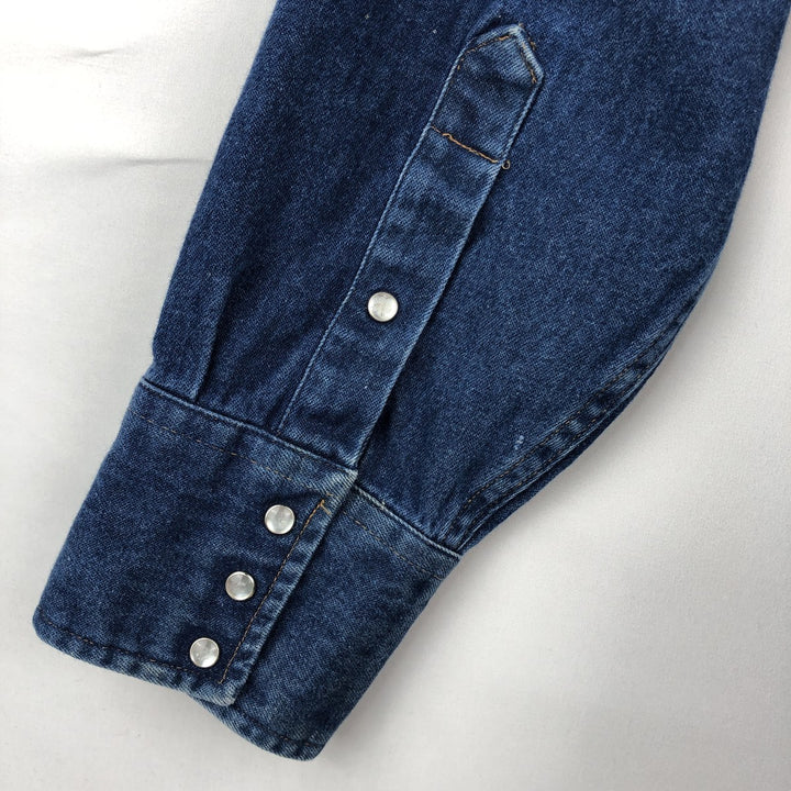 80s-90'S Carhartt Long-Sleeve Denim Western Shirt, Men's Size XL (Vintage) unclear blue type Vintage Second Hand