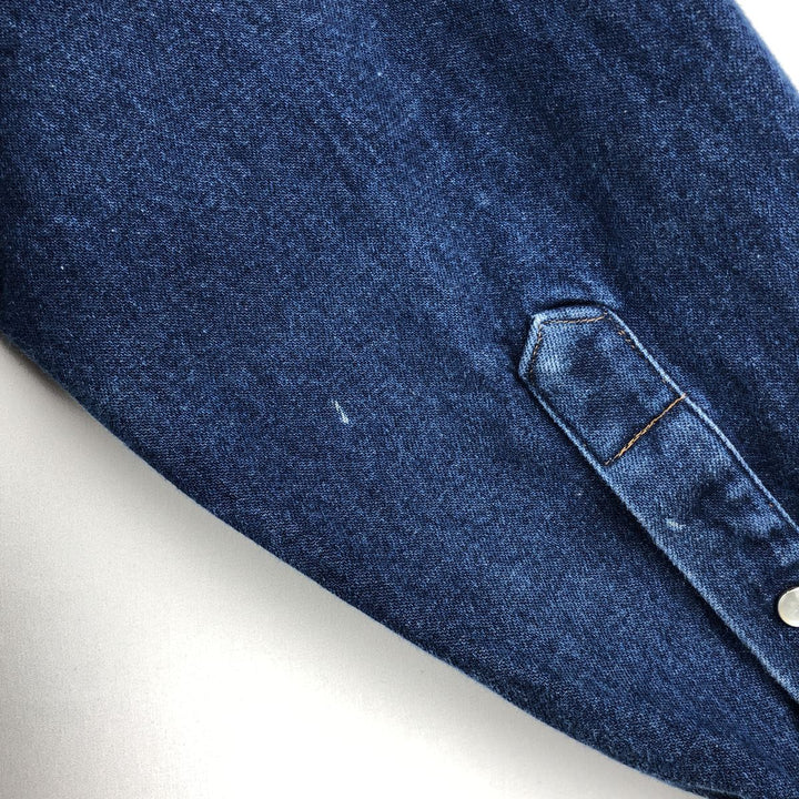 80s-90'S Carhartt Long-Sleeve Denim Western Shirt, Men's Size XL (Vintage) unclear blue type Vintage Second Hand