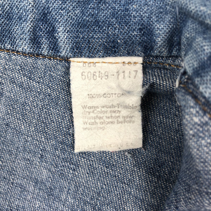 70s-80'S Levi's 60649-1117 Orange Tab Long-Sleeve Denim Western Shirt, Made in USA, Men's Size M (Equivalent), Vintage cotton blue type Vintage Second Hand