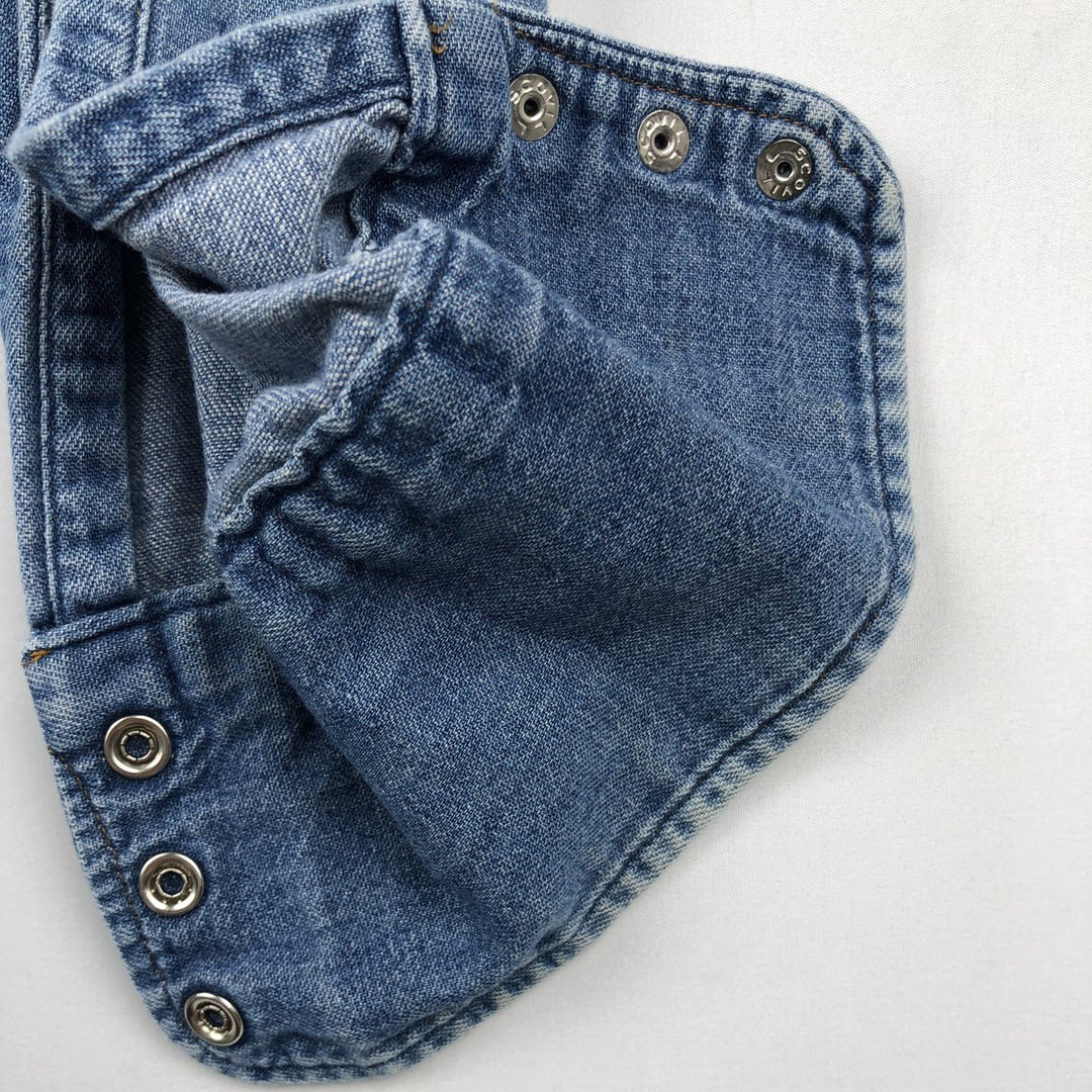 70s-80'S Levi's 60649-1117 Orange Tab Long-Sleeve Denim Western Shirt, Made in USA, Men's Size M (Equivalent), Vintage cotton blue type Vintage Second Hand