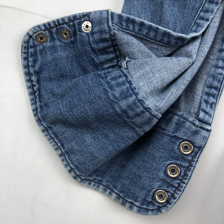 70s-80'S Levi's 60649-1117 Orange Tab Long-Sleeve Denim Western Shirt, Made in USA, Men's Size M (Equivalent), Vintage cotton blue type Vintage Second Hand