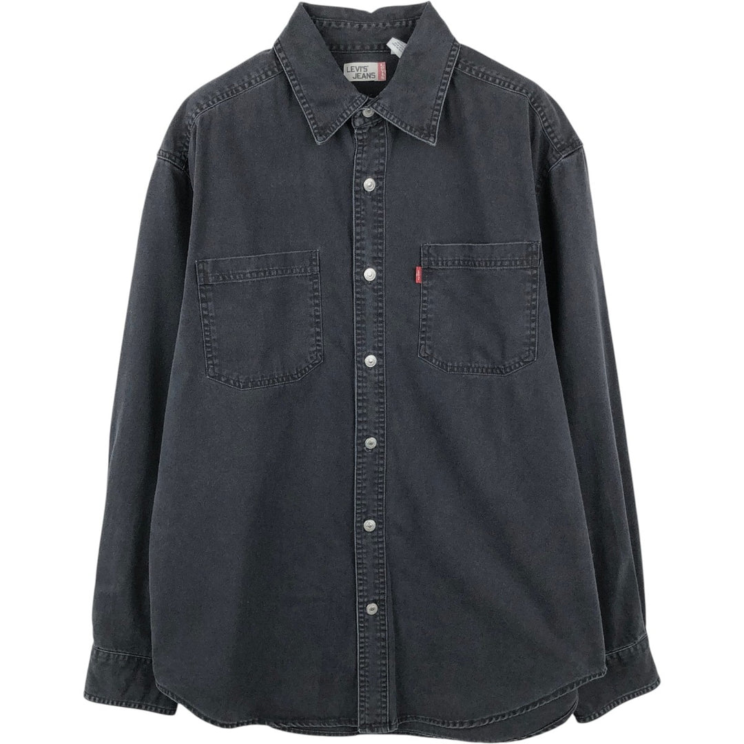 90s-00'S Levi's long-sleeved black denim shirt, men's size M (approx.), vintage. cotton black type Vintage Second Hand