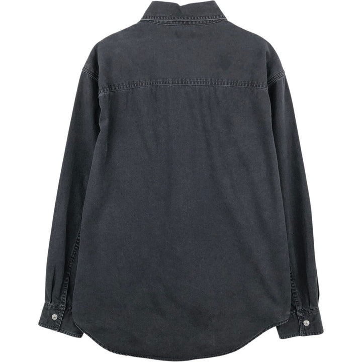 90s-00'S Levi's long-sleeved black denim shirt, men's size M (approx.), vintage. cotton black type Vintage Second Hand