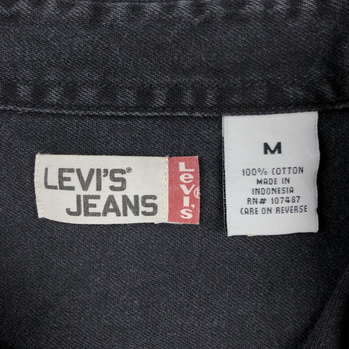 90s-00'S Levi's long-sleeved black denim shirt, men's size M (approx.), vintage. cotton black type Vintage Second Hand