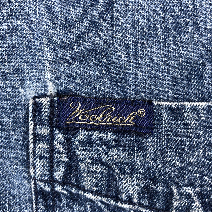90s-00'S Woolrich long-sleeved button-down denim shirt, men's size XL. cotton blue type Vintage Second Hand