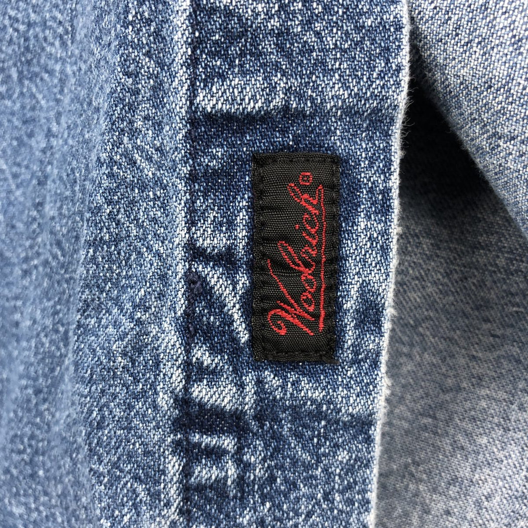 90s-00'S Woolrich long-sleeved button-down denim shirt, men's size XL. cotton blue type Vintage Second Hand