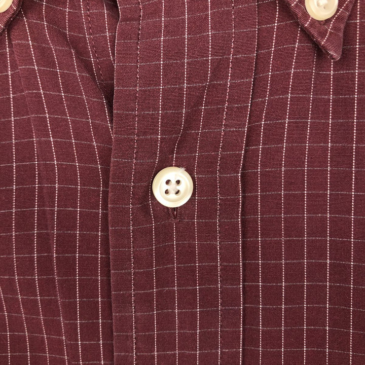 Brooks Brothers Long Sleeve Button-Down Check Shirt, Men's Size L cotton red type reddish brown Vintage Second Hand