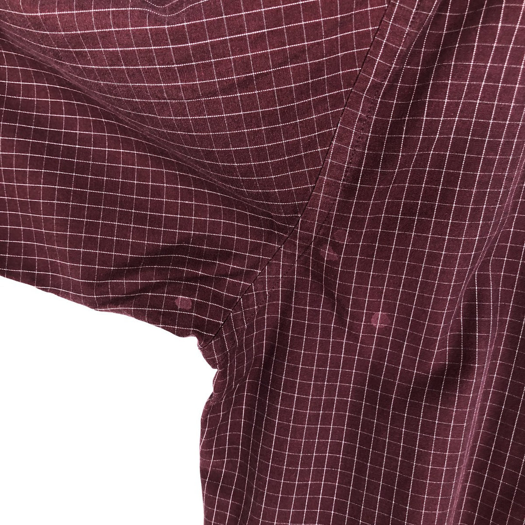 Brooks Brothers Long Sleeve Button-Down Check Shirt, Men's Size L cotton red type reddish brown Vintage Second Hand