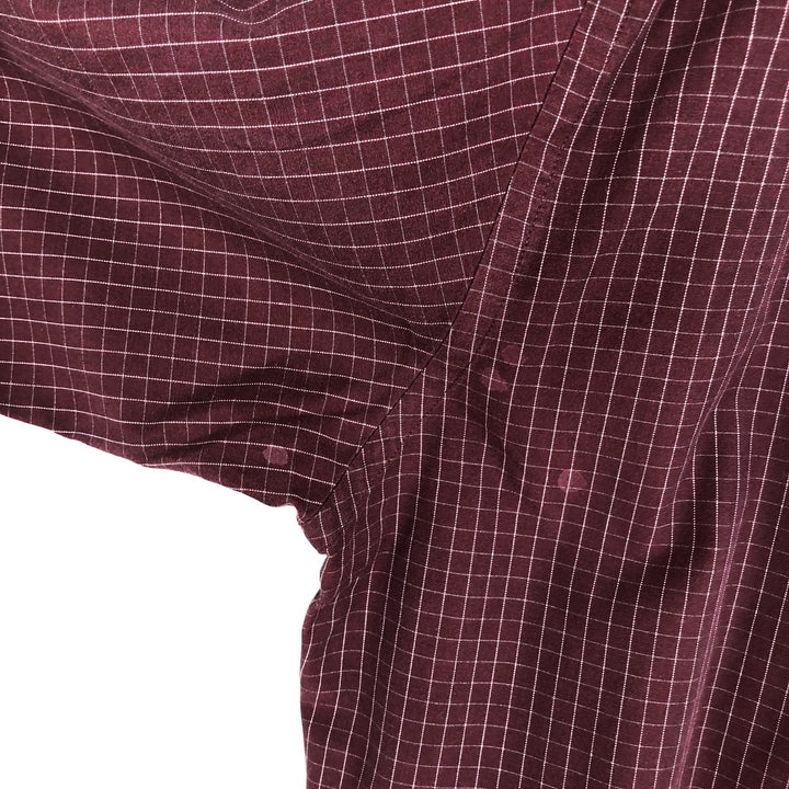 Brooks Brothers Long Sleeve Button-Down Check Shirt, Men's Size L cotton red type reddish brown Vintage Second Hand
