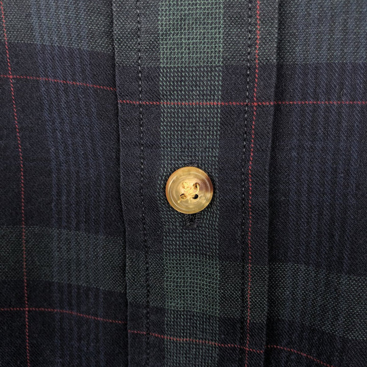 Brooks Brothers Est.1818 Long Sleeve Button-Down Check Shirt, Men's Size L cotton Green type dark green Vintage Second Hand