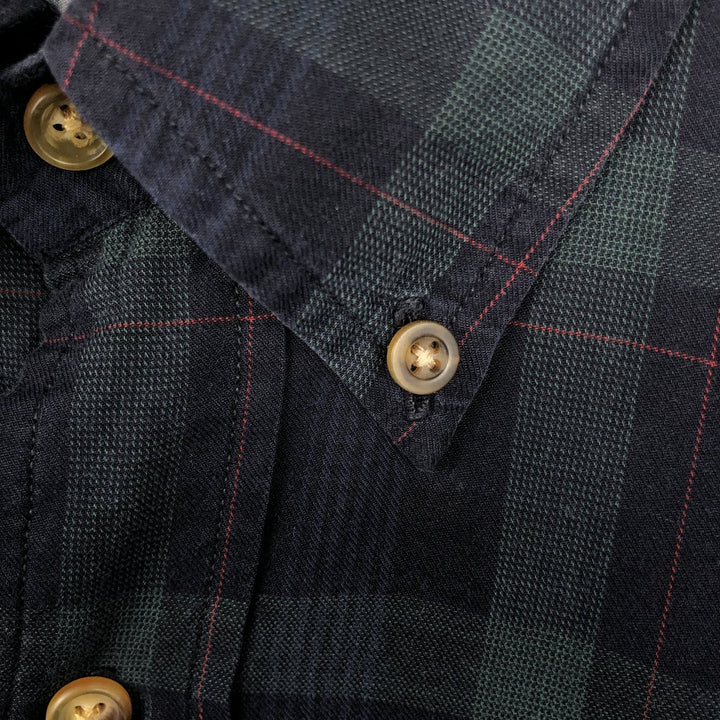Brooks Brothers Est.1818 Long Sleeve Button-Down Check Shirt, Men's Size L cotton Green type dark green Vintage Second Hand