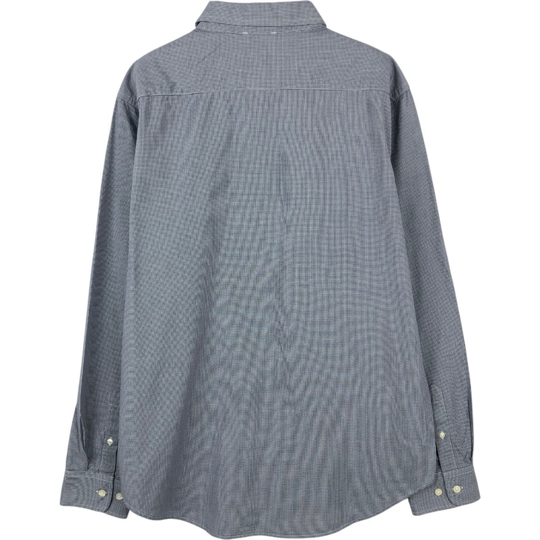 Banana Republic Long-Sleeve Cotton Check Shirt, Men's Size L (approx.) cotton blue type Vintage Second Hand