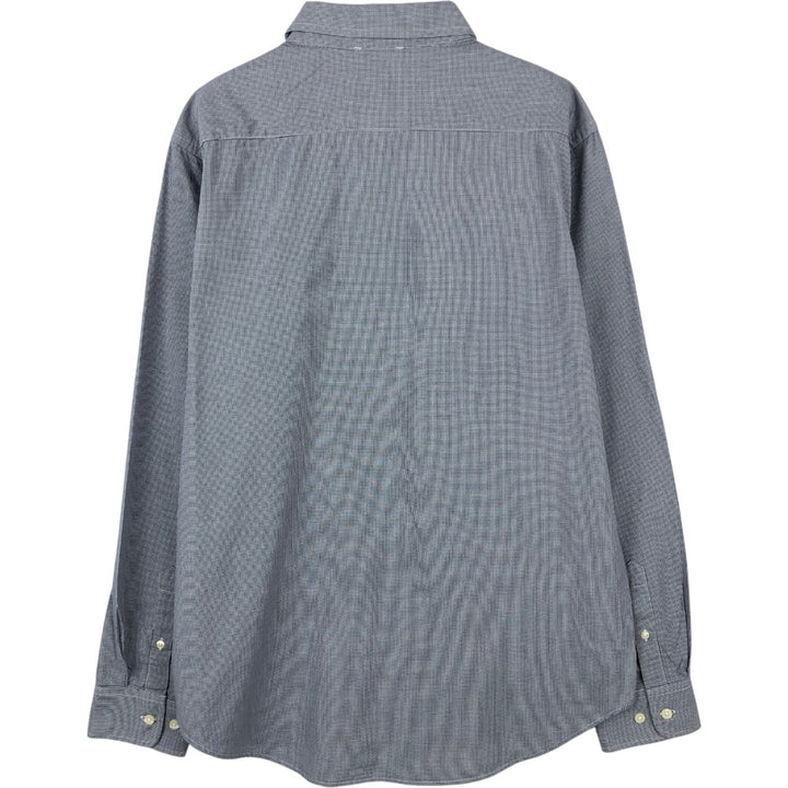 Banana Republic Long-Sleeve Cotton Check Shirt, Men's Size L (approx.) cotton blue type Vintage Second Hand