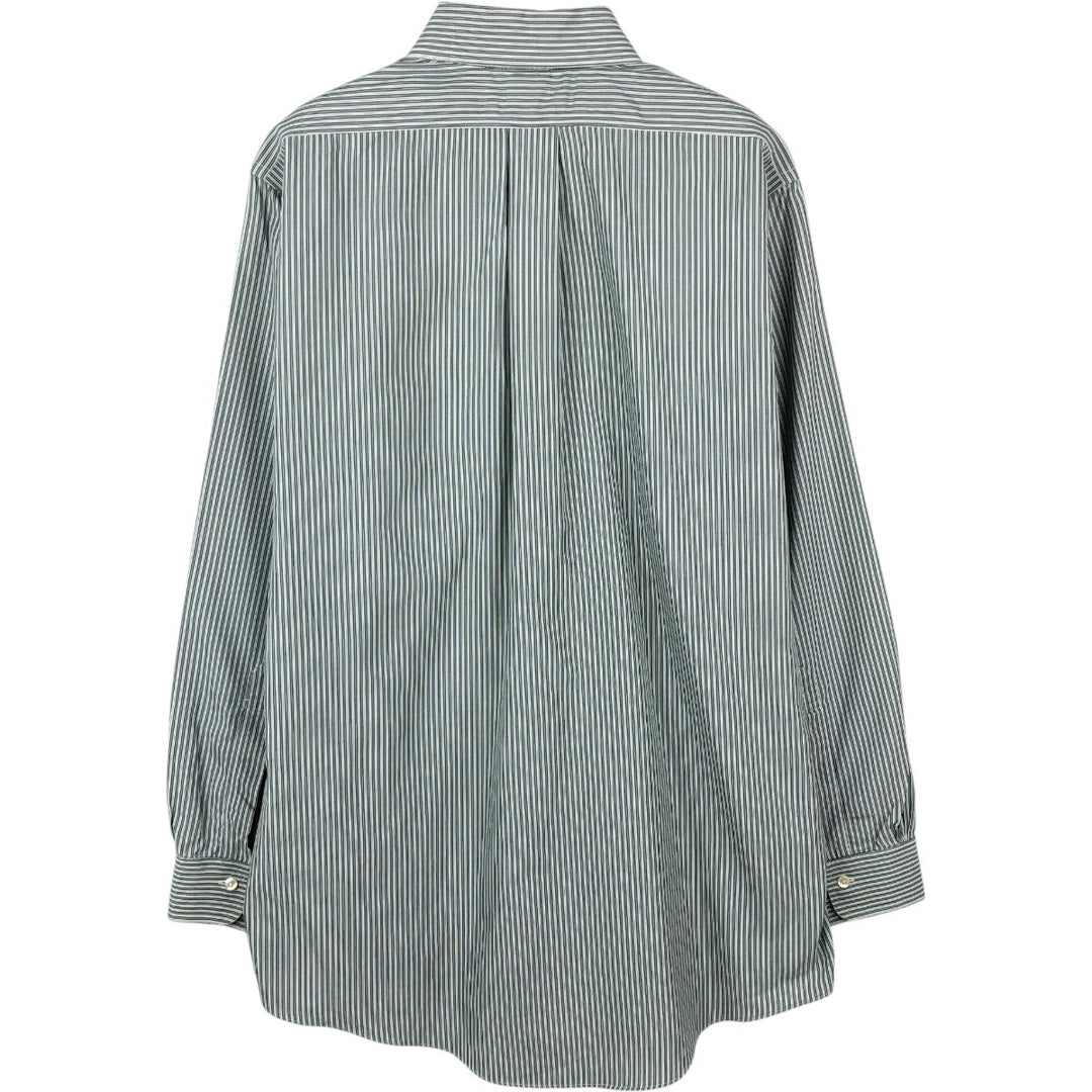 Brooks Brothers Est. 1818 Multi-Stripe Long Sleeve Button-Down Striped Shirt, Men's Size Medium cotton Green type dark green Vintage Second Hand