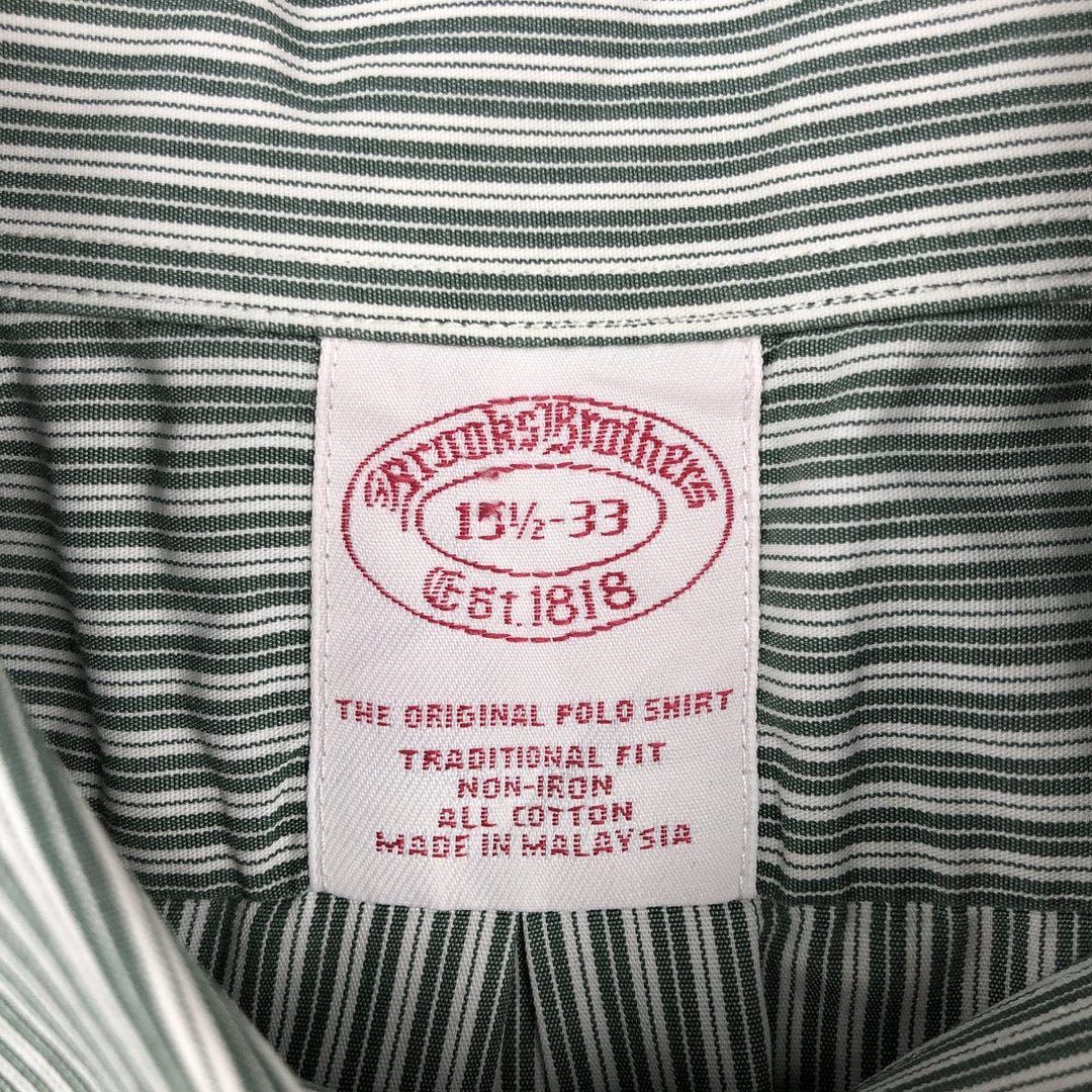 Brooks Brothers Est. 1818 Multi-Stripe Long Sleeve Button-Down Striped Shirt, Men's Size Medium cotton Green type dark green Vintage Second Hand
