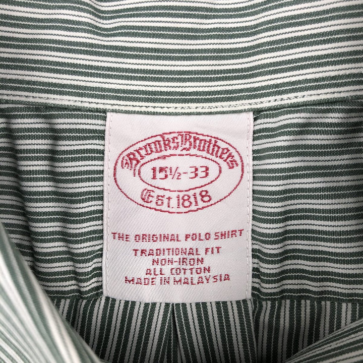 Brooks Brothers Est. 1818 Multi-Stripe Long Sleeve Button-Down Striped Shirt, Men's Size Medium cotton Green type dark green Vintage Second Hand
