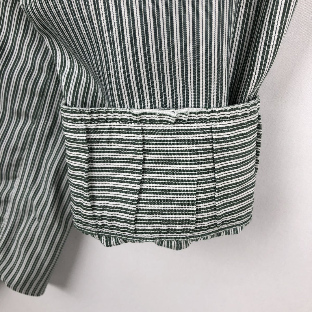 Brooks Brothers Est. 1818 Multi-Stripe Long Sleeve Button-Down Striped Shirt, Men's Size Medium cotton Green type dark green Vintage Second Hand