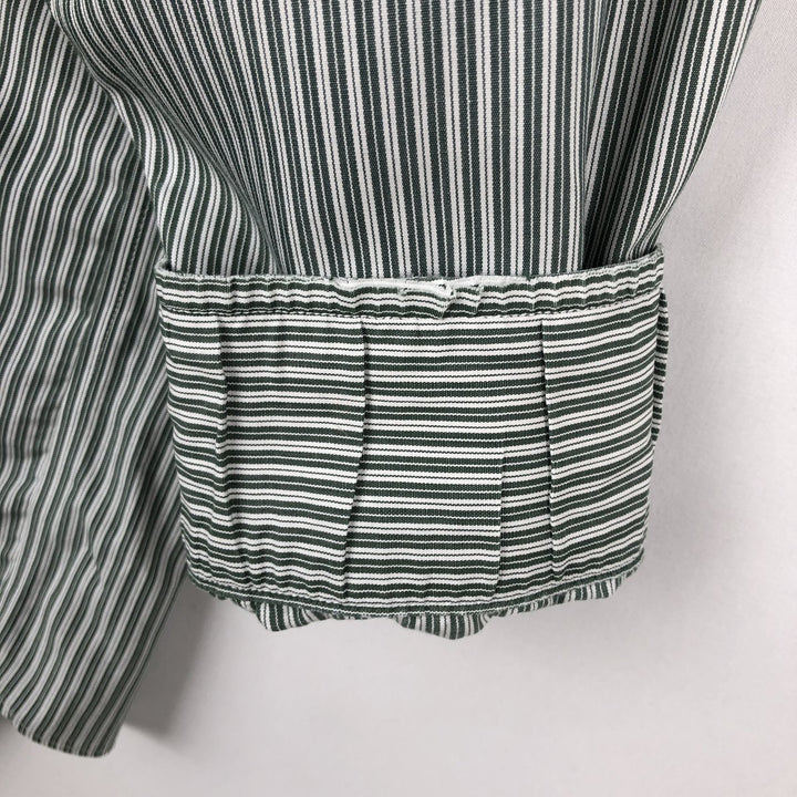 Brooks Brothers Est. 1818 Multi-Stripe Long Sleeve Button-Down Striped Shirt, Men's Size Medium cotton Green type dark green Vintage Second Hand