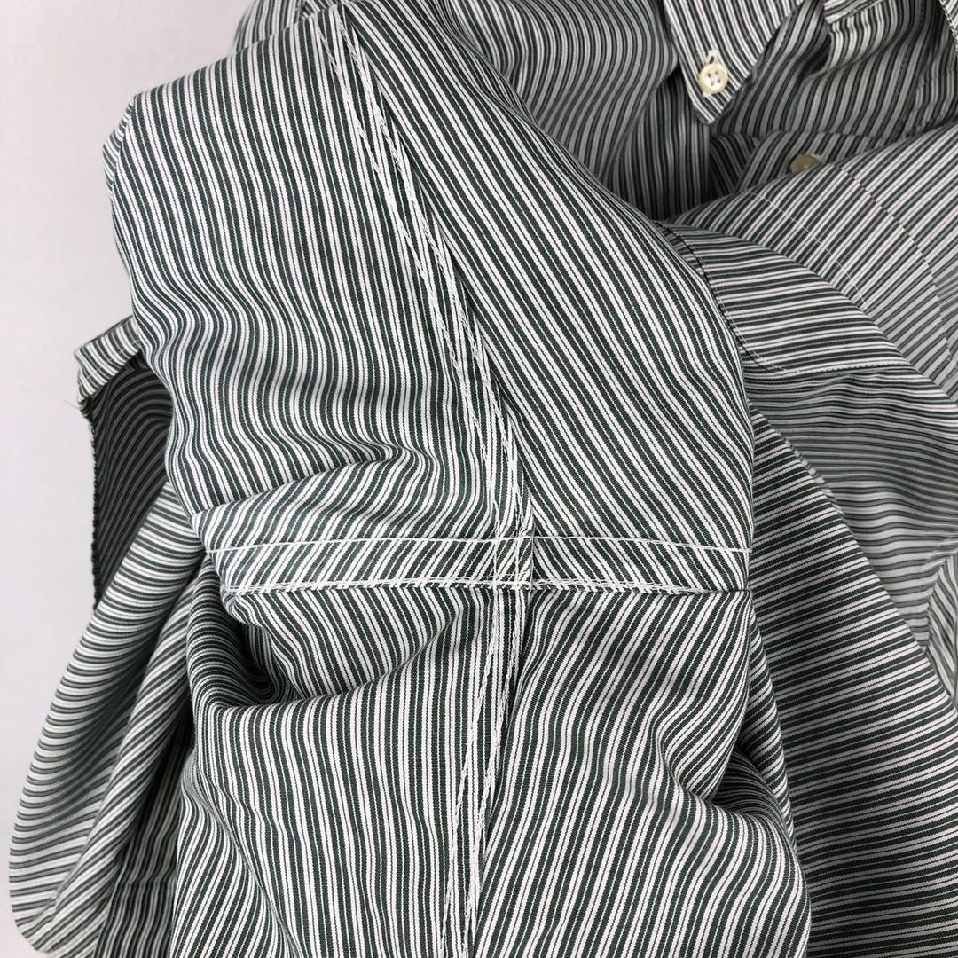 Brooks Brothers Est. 1818 Multi-Stripe Long Sleeve Button-Down Striped Shirt, Men's Size Medium cotton Green type dark green Vintage Second Hand
