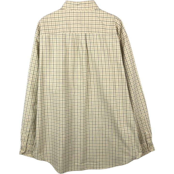 GAP Old GAP The Big Oxford Long Sleeve Button-Down Check Shirt Men's Size M (Equivalent) Vintage cotton lemon yellow Vintage Second Hand