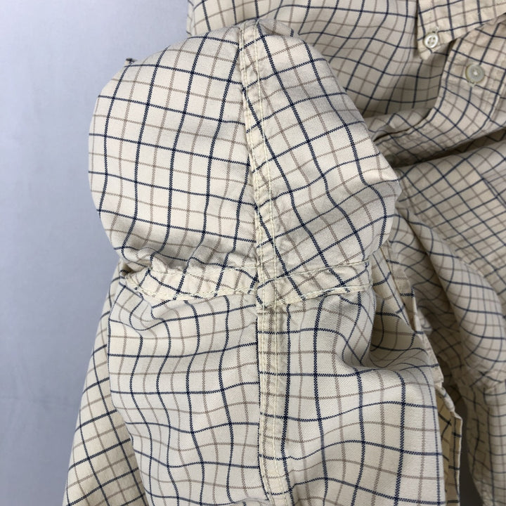 GAP Old GAP The Big Oxford Long Sleeve Button-Down Check Shirt Men's Size M (Equivalent) Vintage cotton lemon yellow Vintage Second Hand