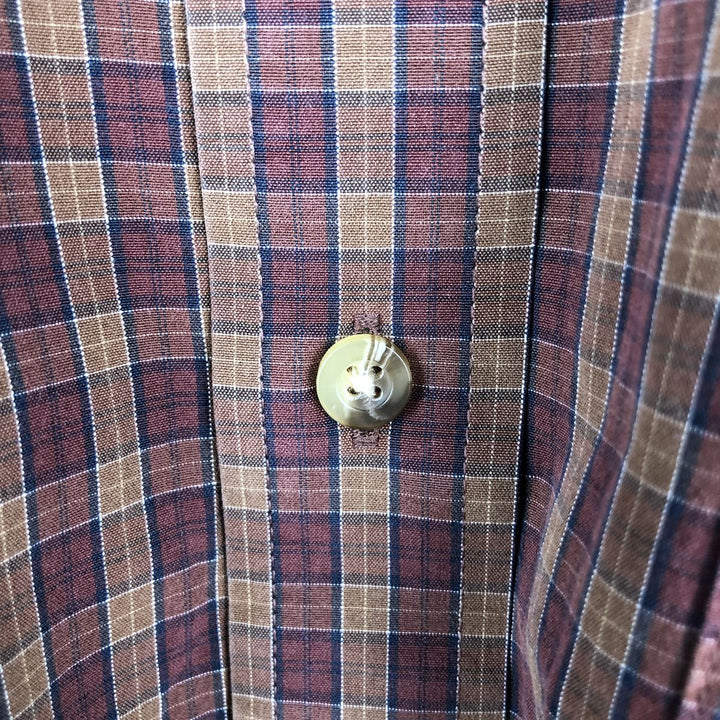 90s-00'S LLBean Long-Sleeve Button-Down Check Shirt, Men's Size XL (approx.) cotton red type reddish brown Vintage Second Hand