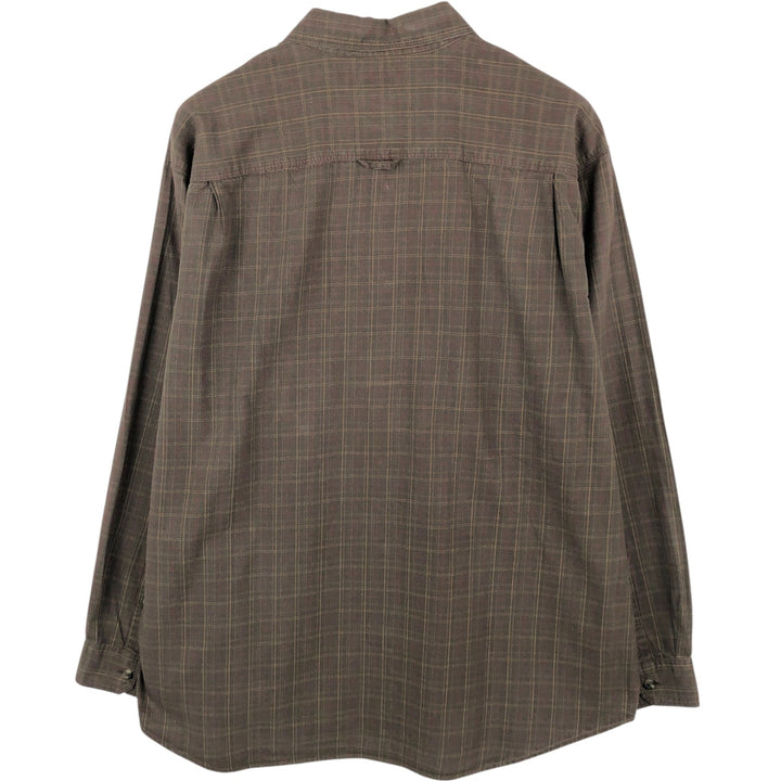 2000'S Columbia Long-Sleeve Button-Down Check Shirt, Men's Size XL (approx.) cotton brown type Vintage Second Hand