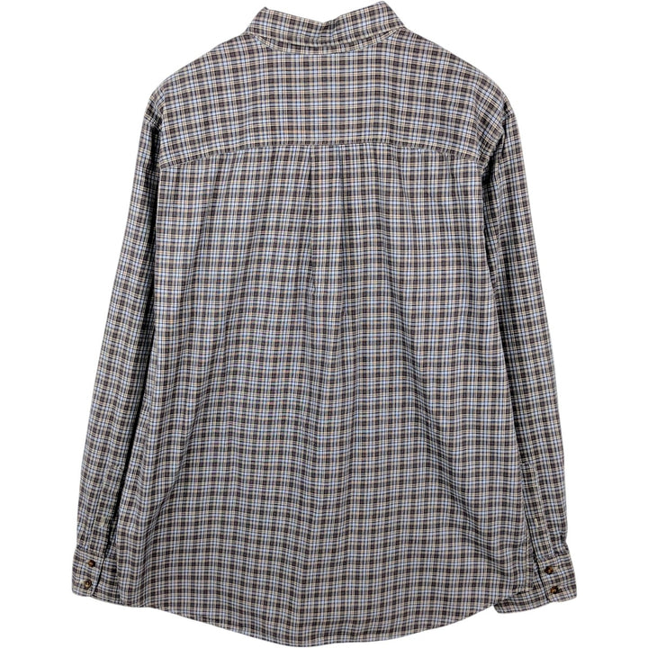Eddie Bauer Long Sleeve Cotton Check Shirt, Men's XL cotton Beige type Vintage Second Hand