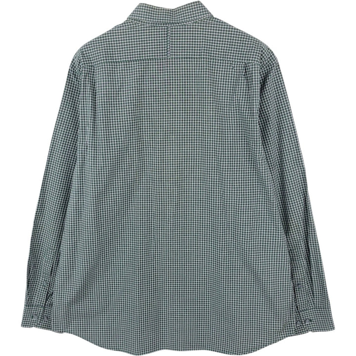 2000'S Banana Republic Long-Sleeve Button-Down Check Shirt, Men's Size XL (approx.) cotton Green type dark green Vintage Second Hand