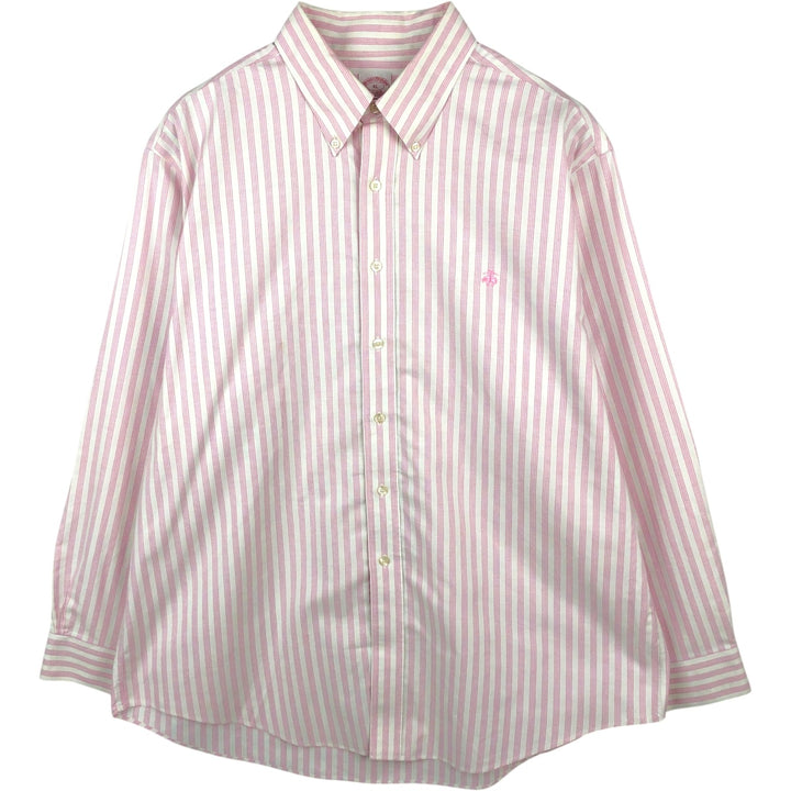 Brooks Brothers Est.1818 Long Sleeve Button-Down Striped Shirt, Men's XL Supima Cotton pink type Vintage Second Hand