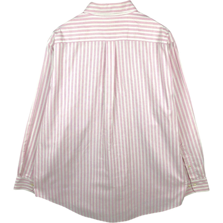 Brooks Brothers Est.1818 Long Sleeve Button-Down Striped Shirt, Men's XL Supima Cotton pink type Vintage Second Hand