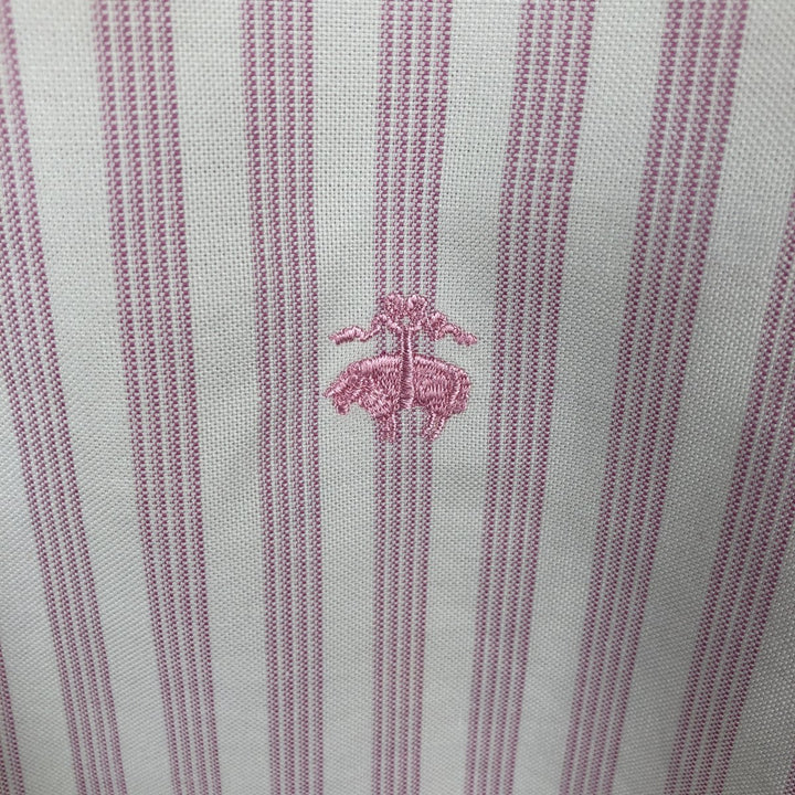 Brooks Brothers Est.1818 Long Sleeve Button-Down Striped Shirt, Men's XL Supima Cotton pink type Vintage Second Hand