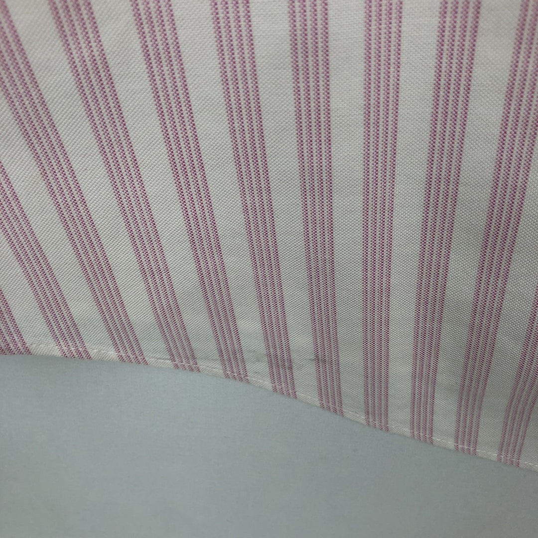 Brooks Brothers Est.1818 Long Sleeve Button-Down Striped Shirt, Men's XL Supima Cotton pink type Vintage Second Hand