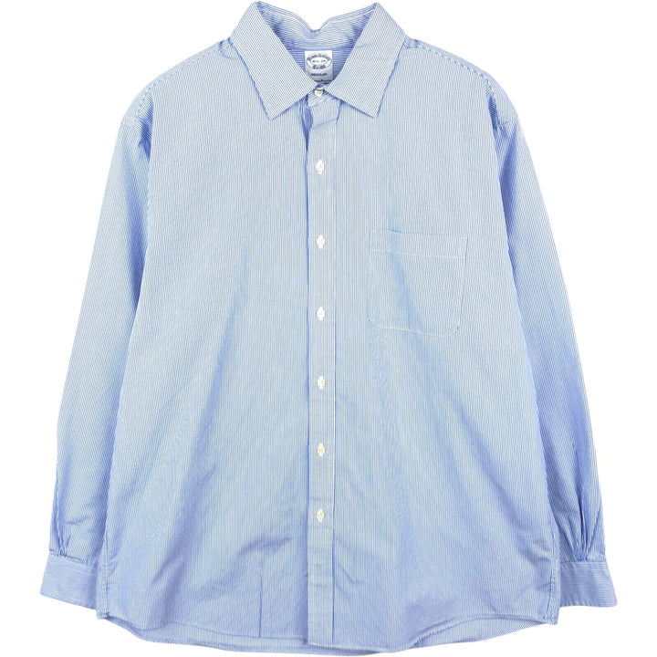 Brooks Brothers Est.1818 Regular Long-Sleeve Cotton Stripe Shirt (Men's Size L) Supima Cotton blue type Vintage Second Hand