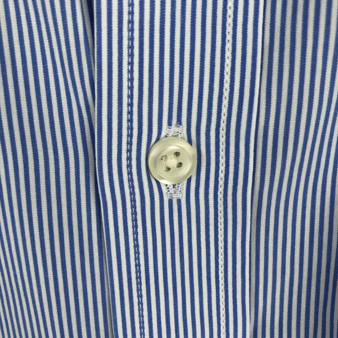Brooks Brothers Est.1818 Regular Long-Sleeve Cotton Stripe Shirt (Men's Size L) Supima Cotton blue type Vintage Second Hand