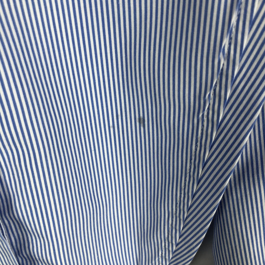 Brooks Brothers Est.1818 Regular Long-Sleeve Cotton Stripe Shirt (Men's Size L) Supima Cotton blue type Vintage Second Hand