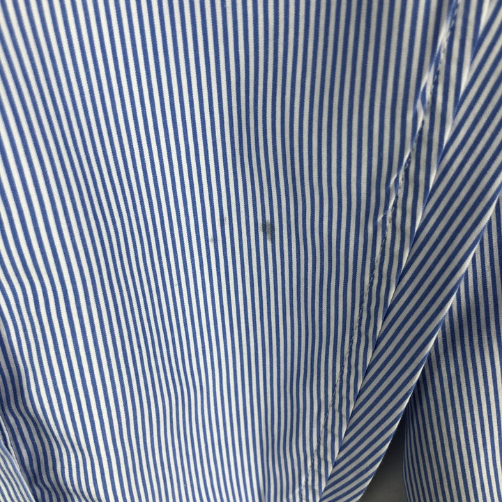 Brooks Brothers Est.1818 Regular Long-Sleeve Cotton Stripe Shirt (Men's Size L) Supima Cotton blue type Vintage Second Hand