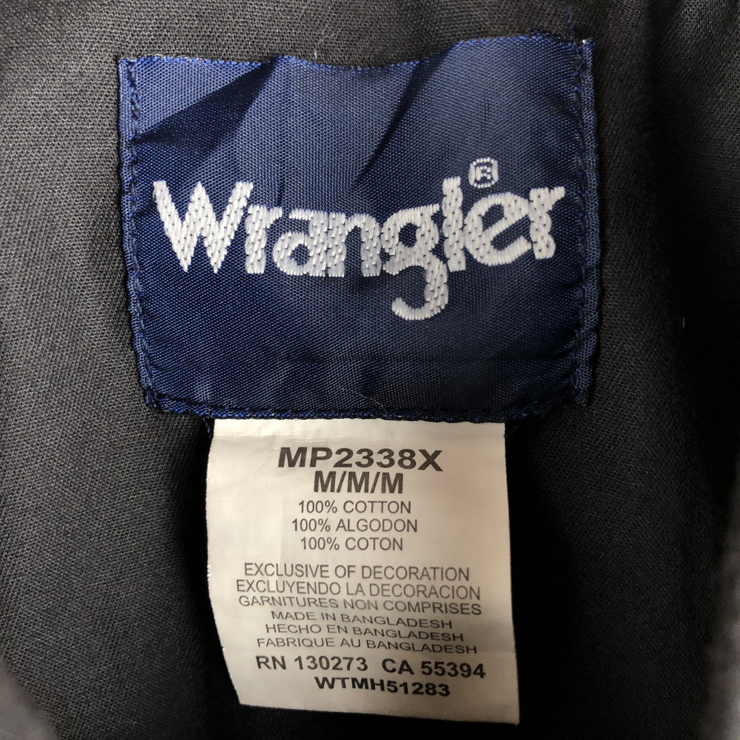 Wrangler long-sleeved button-down shirt, men's size M (approx.) cotton black type Vintage Second Hand